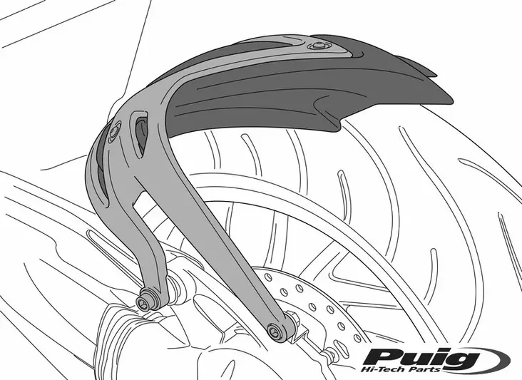 Puig Rear Hugger Yamaha Yamaha Mt-09/Sp 21'- C/Matt Bla - Offroad lokasuojat ja jatkeet - D466053 - 1