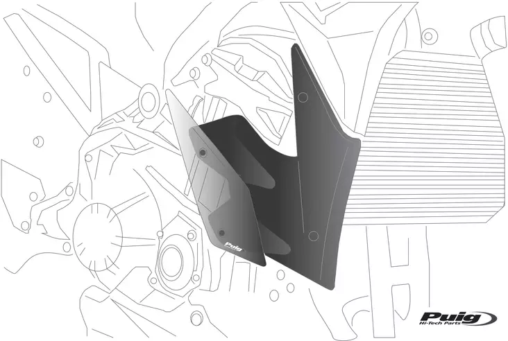 Puig Spares Deflectors Downforce Spoilers Naked C/Black - Moottoripyörän katteet ja tuulenohjaimet - D390643 - 1