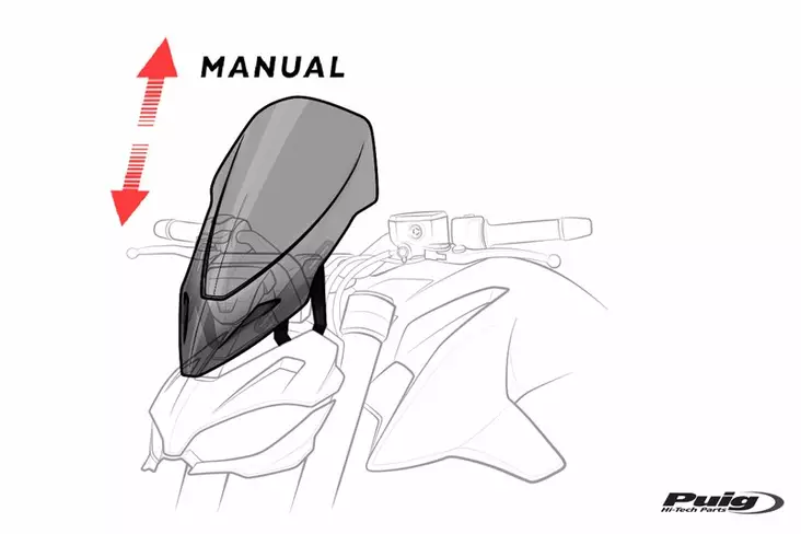 Puig Windshield New Gen. Touring Ducati Diavel 1260/S 1 - Moottoripyörän katteet ja tuulenohjaimet - D390983 - 1