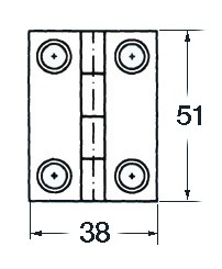 S.S Sarana 51x38mm - Veneen saranat - D124763 - 1