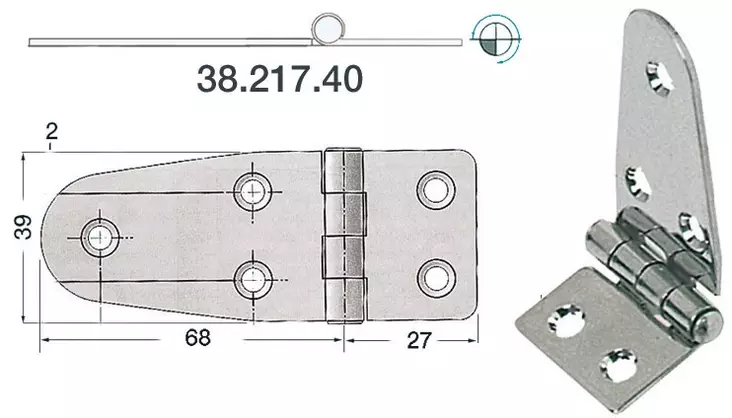 S.S Sarana 95x39mm - Veneen saranat - D228173 - 1