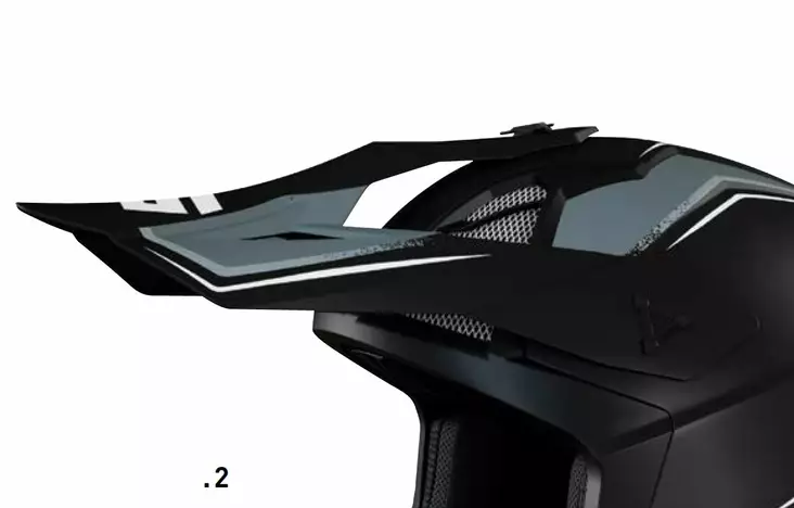 SHOT Lippa Lite Prism Musta/Valkoinen Matta - Offtoad kypärien lipat - D409513 - 1