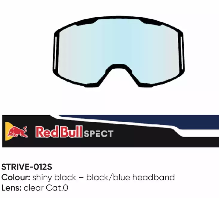 Spect Red Bull Strive MX Goggles Single lens Black/Blue clear - Ajolasien varaosat ja tarvikkeet - D433923 - 1