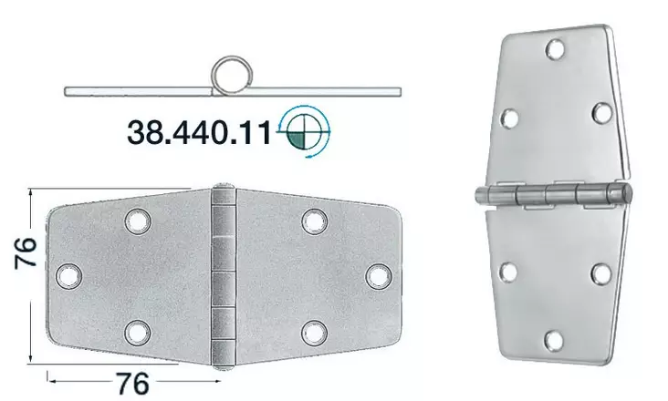 SS Sarana 152x76 - Veneen saranat - D124683 - 1