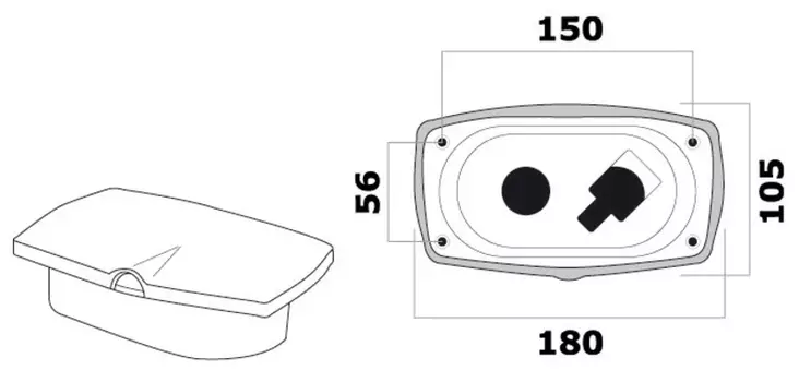 Suihkuboxi 4m valk. - Veneen suihkut ja sekoittajat - D123853 - 1