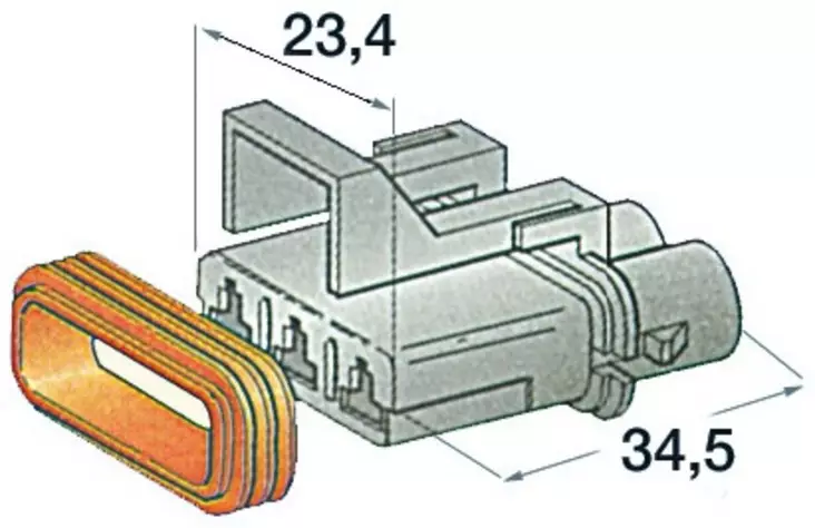 Vesitiivis sähköliitin 3johto naaras - Veneen sähköliittimet - D134963 - 1