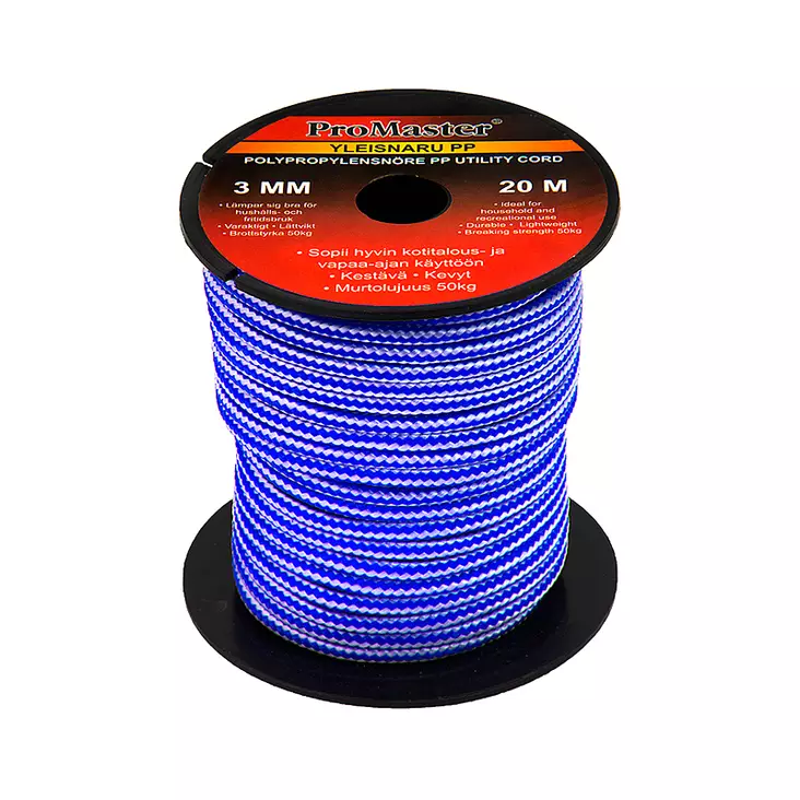 Yleisnaru pp 3mmx20m sininen - Peitteet ja pressut - LX5603 - 1