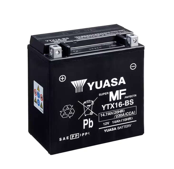 Yuasa akku, YTX16-BS (cp) Happopatruuna mukana (3) - Akut - D783 - 1