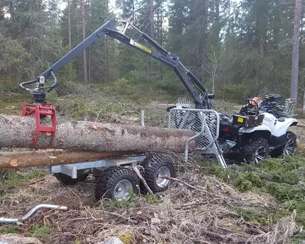 ATV Grapple crane 350-II Hydraulisella vedolla ja vinssilla - Mönkijän tukkikärryt - D170914 - 2
