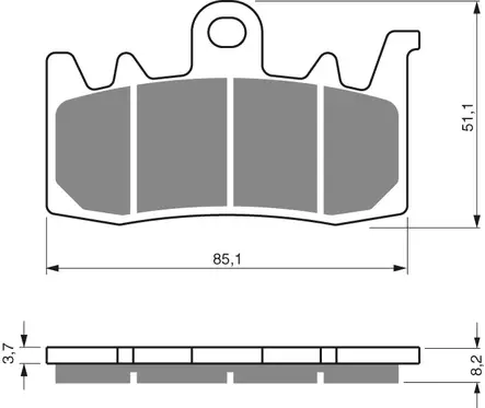 GOLDFREN Jarrupalat 328 Ceramic Carbon S3 - Moottoripyörän jarrupalat - D228064 - 1