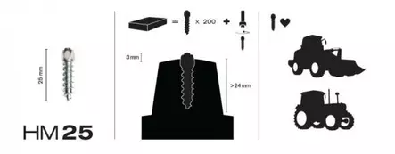 MaxiGrip Nastasarja 25mm 150kpl Sis. työkalu - Mönkijän lumiketjut - D64064 - 1