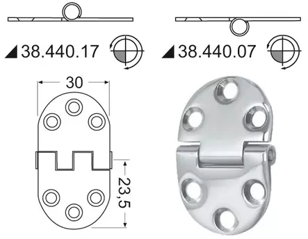 SS Sarana 47x30mm - Veneen saranat - D124684 - 1