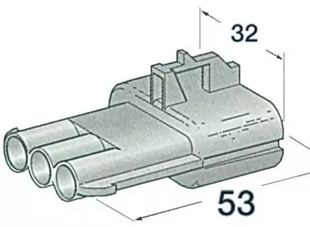 Vesitiivis sähköliitin 3johto uros - Veneen sähköliittimet - D134964 - 1