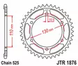 JT Takaratas JTR1876.50 - Moottoripyörän takarattaat - D523994 - 2