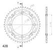 Supersprox Stealth Takaratas KTM SX85 Kulta 46 - Moottoripyörän takarattaat - D186744 - 2