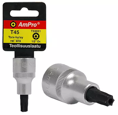 Torx-kärkihylsyt reiällä 1/2" ampro - Hylsyt ja voimahylsyt - LX4524 - 1