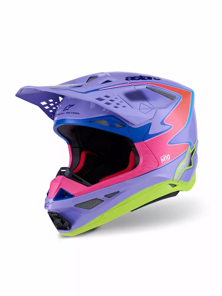 Alpinestars Kypärä S-M10 JL R01 Lila/Fluo Pinkki/Fluo Keltainen - Crossikypärät - D513814 - 1
