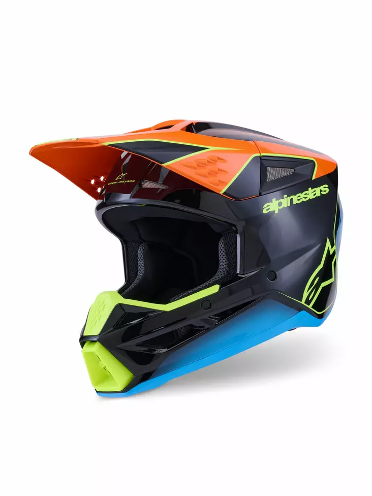 Alpinestars Kypärä S-M3 Fray Musta/Oranssi/Fluo Keltainen - Crossikypärät - D513784 - 1