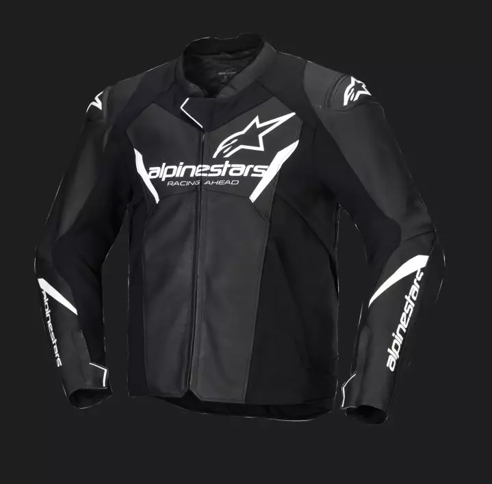 Alpinestars Nahkatakki Faster v3 Musta/Valkoinen - Moottoripyörä nahkatakit - D496894 - 1