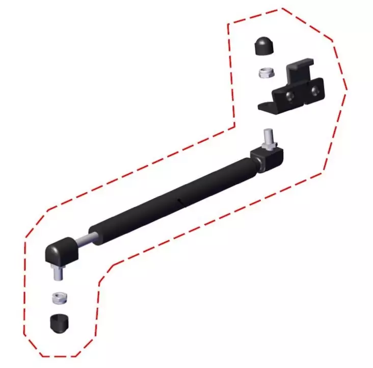 DFK Oven Kaasusylinteri täydellinen Oikea Can-Am Traxter - DFK hyttien varaosat ja tarvikkeet - D528494 - 1