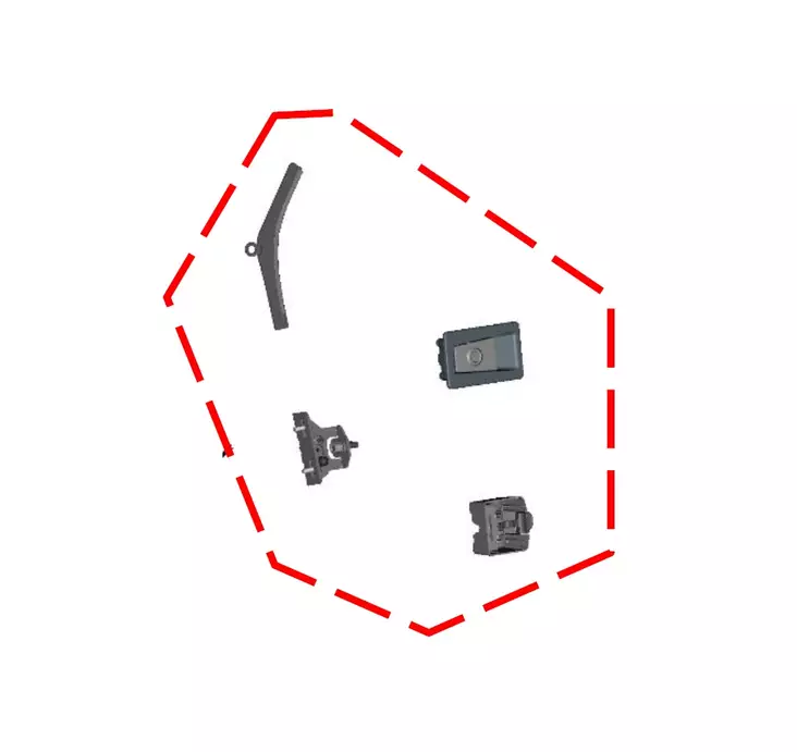 DFK Oven lukko- ja stopparisarja Vasen Premium Polaris Ranger XP 1000 + Diesel 2 - DFK hyttien varaosat ja tarvikkeet - D538904 - 1