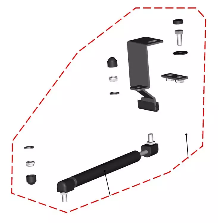 DFK Vasen Oven kaasusylinterisarja Polaris Ranger 1000 - DFK hyttien varaosat ja tarvikkeet - D502804 - 1