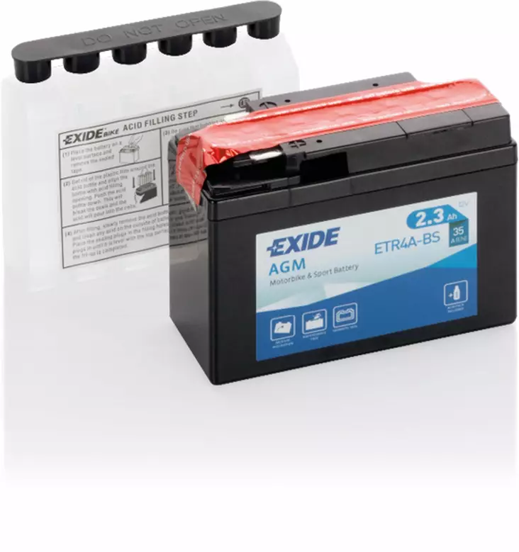 Exide akku ETR4A-BS sis.happopatruunan - Motorsport varaosat ja tarvikkeet - D548154 - 1