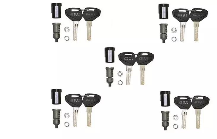 Givi Security lock lukkosarja sis. 5 lukkopesää + 10 avainta - Moottoripyörän laukkujen lisävarusteet - D278104 - 1