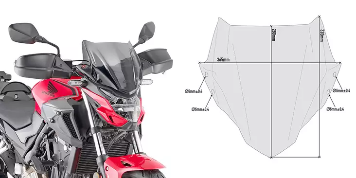 GIVI WINDSCREEN FITTING KIT FOR - Moottoripyörän katteet ja tuulenohjaimet - D355174 - 1