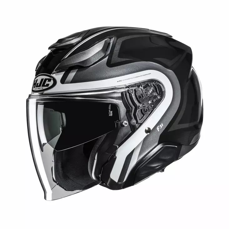HJC Kypärä F31 Bask Musta/Valkoinen MC5 - Avokypärät - D524984 - 1