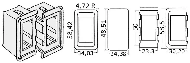 Katkaisija pidike päädyt (vas/oik) - Veneen katkaisijat - D123684 - 1