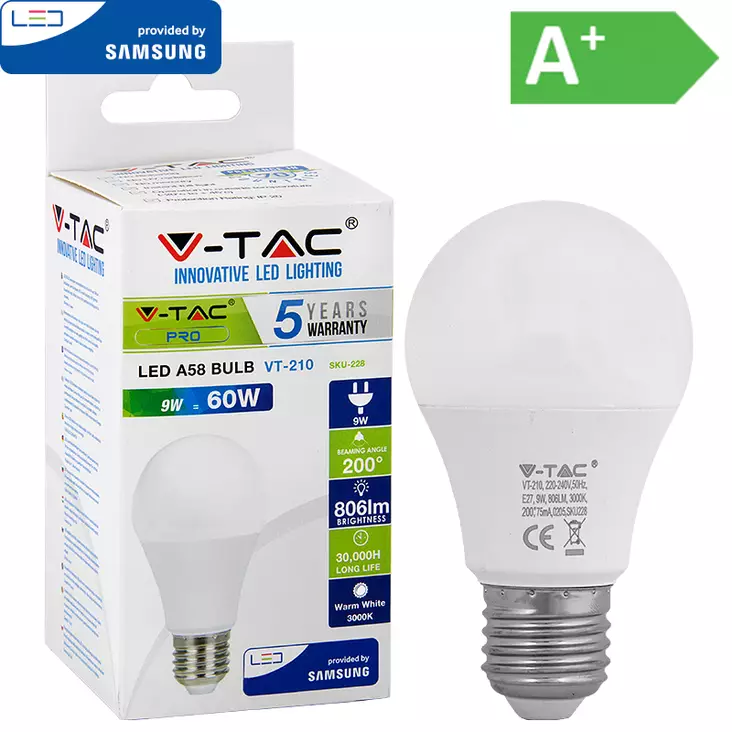 Led polttimo 9w e27 3000k 806lm a58 - Työkalut - LX16604 - 1