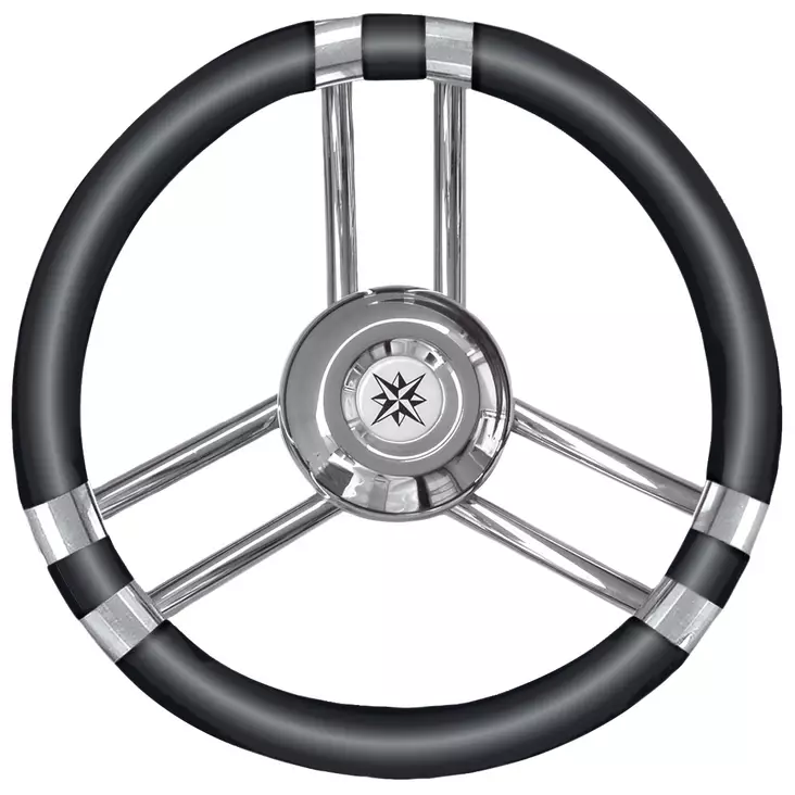 Osculati Steer.wheel C SS/black 350mm - Veneen ohjauspyörät - D239984 - 1