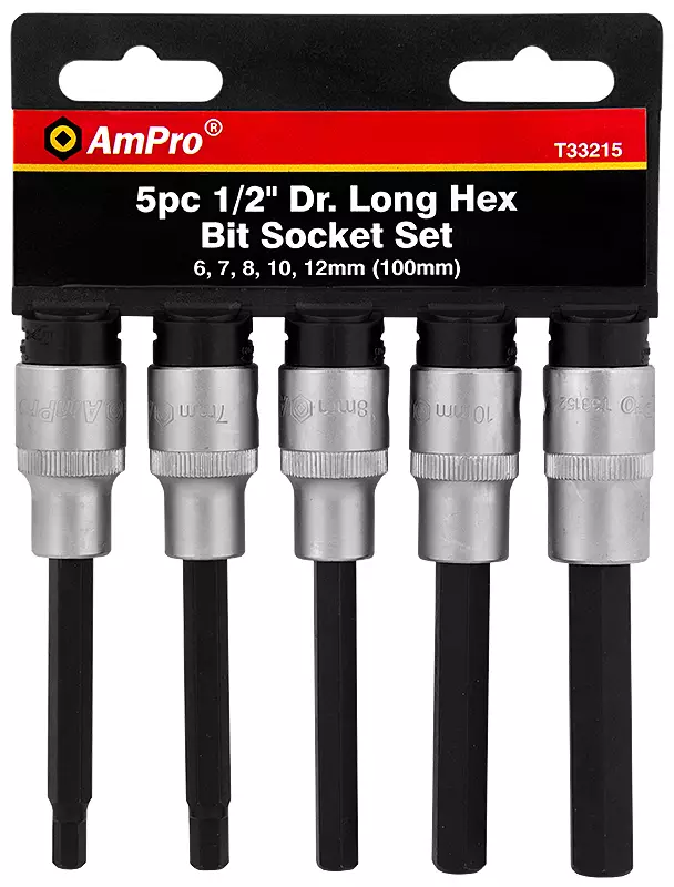 Pitkä kuusiokärkihylsysarja 1/2" 5-os. - Hylsysarjat - LX6044 - 1