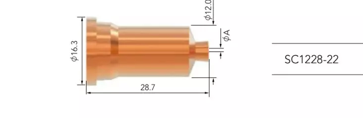 Plasma talttaussuutin 2,2mm p120 1 kpl - Plasmaleikkurin tarvikkeet - LX17034 - 1