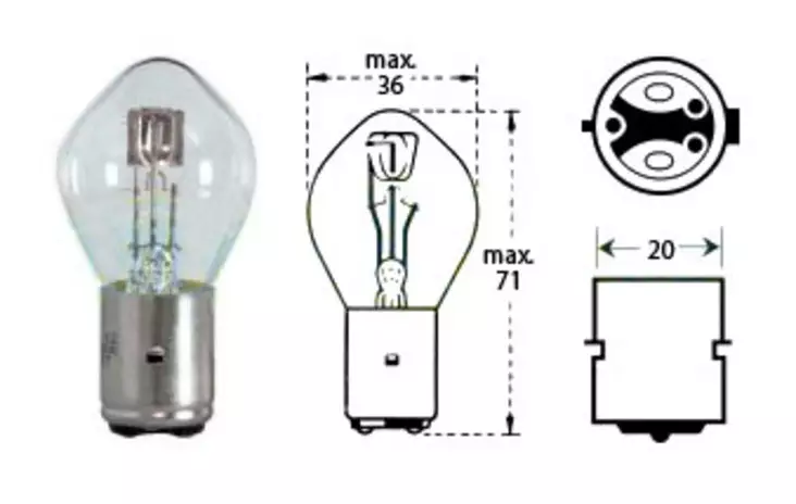 Polttimo 12v 25/25w Ba 20d - Polttimot ja led-nauhat - D495144 - 1