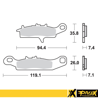 ProX Jarrupalasarja Eteen KFX450R '08-14 (Left) + KVF650 Brute Fo - Moottoripyörän jarrupalat - D151414 - 1
