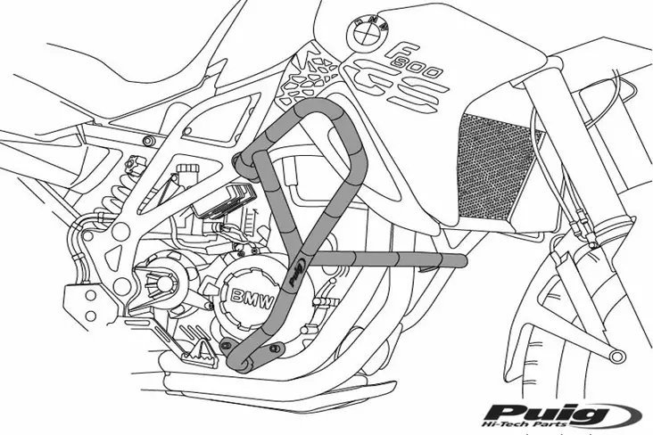 Puig Engine Guards Triumph Tiger 900/Gt/Gt Low/Gt Pro/R - Moottoripyörän kaatumaraudat - D443144 - 1
