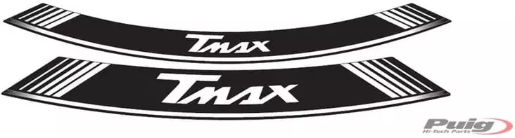 Puig Kit 8 Rim Strips T-Max C/White - Moottoripyörän vanneteipit - D298684 - 1