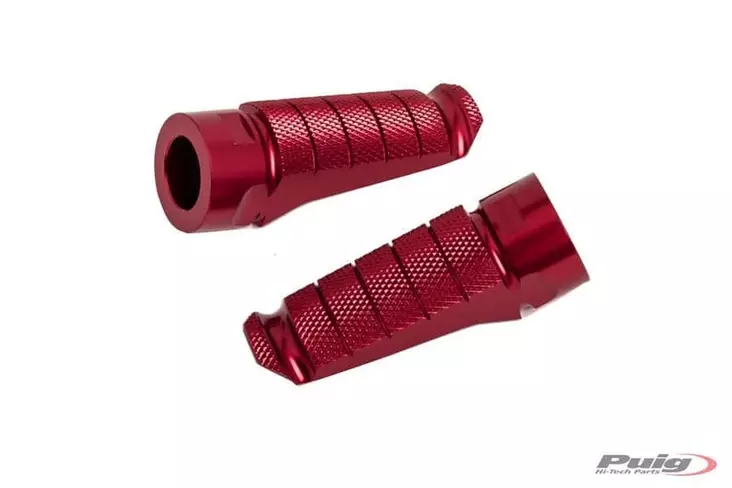 Puig Pair Footrests Hi-Tech Racing Right/Left C/Red - Moottoripyörän jalkatapit - D299474 - 1