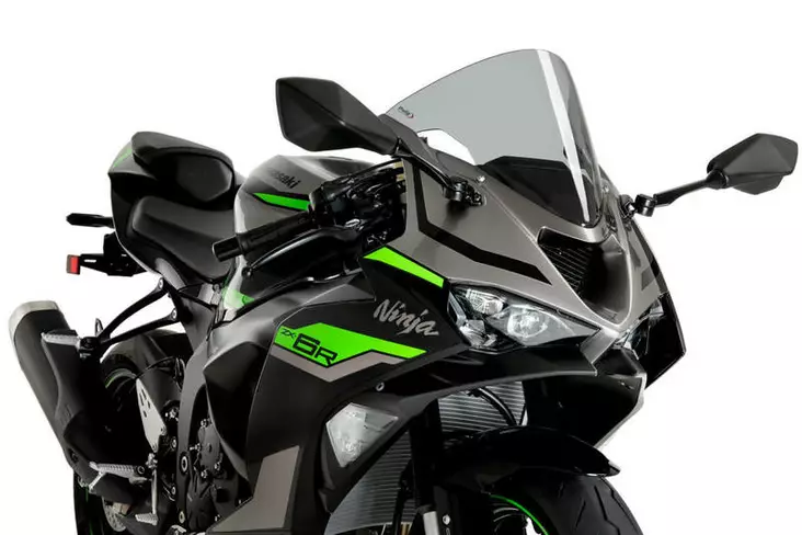 Puig R-Racer Screen Kawasaki ZX-6R 24' C/Smoke - Moottoripyörän katteet ja tuulenohjaimet - D503384 - 1