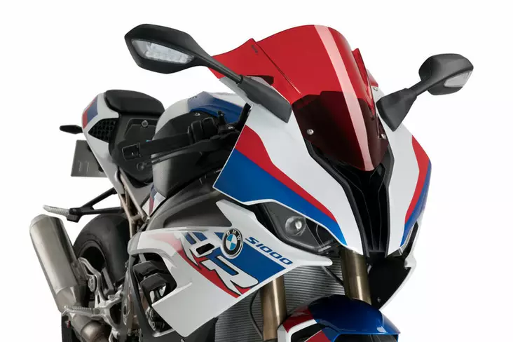 Puig Racing Screen Bmw S1000Rr 19'- C/Red - Moottoripyörän katteet ja tuulenohjaimet - D337654 - 1
