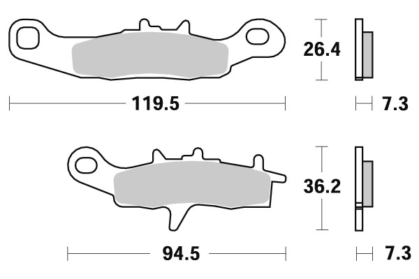 Sbs Jarrupalat Sintered Offroad - Moottoripyörän jarrupalat - D2754 - 1