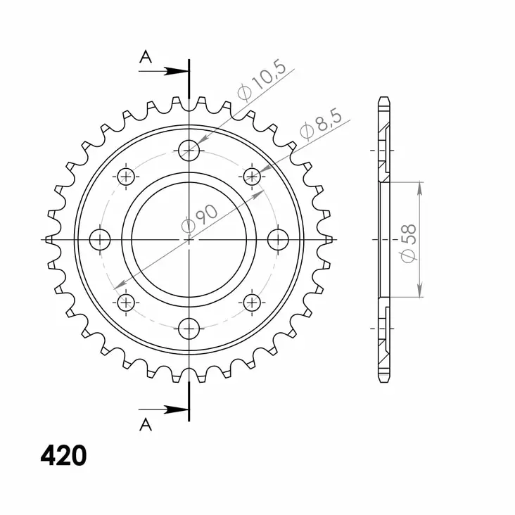 Supersprox / JT Teräs takaratas 212/214.34 - Moottoripyörän takarattaat - D216534 - 1