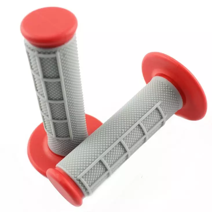 TMV Grips Dual Compound Gray-Red - Moottoripyörän kahvakumit - D449904 - 1