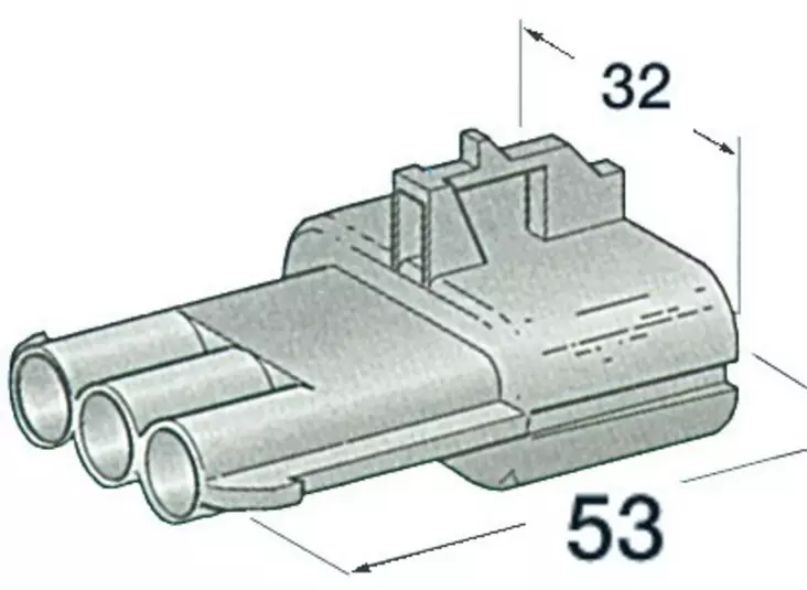 Vesitiivis sähköliitin 3johto uros - Veneen sähköliittimet - D134964 - 1