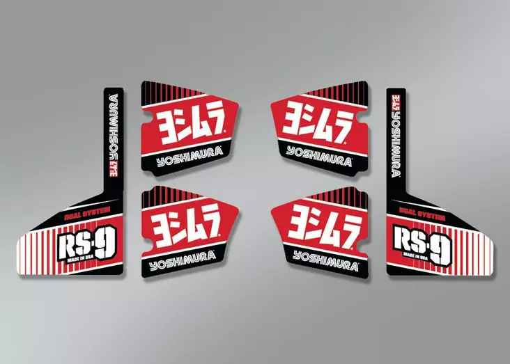 Yoshimura MUFFLER BADGE RS-9 Decal Set (6 pcs) - Moottoripyörän pakoputken osat - D417764 - 1