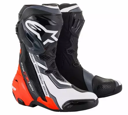 Alpinestars Ajosaapas Supertech R v2 Musta/Fluo Punainen/Valkoinen - Moottoripyötä ajosaappaat - D372495 - 1