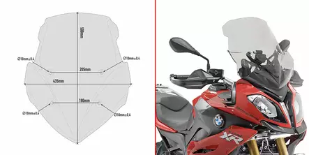 GIVI SPOILER BMW S1000XR (15-16) - Moottoripyörän katteet ja tuulenohjaimet - D332165 - 1
