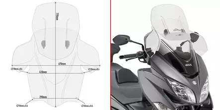 GIVI WINDSCREEN SUZUKI BURGMAN 400 - Moottoripyörän katteet ja tuulenohjaimet - D332105 - 1